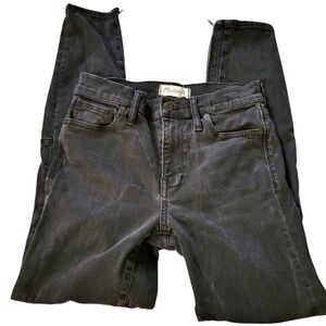 Madewell Women's Black Quilted. Zip Moto  High Rise 27 Jeans